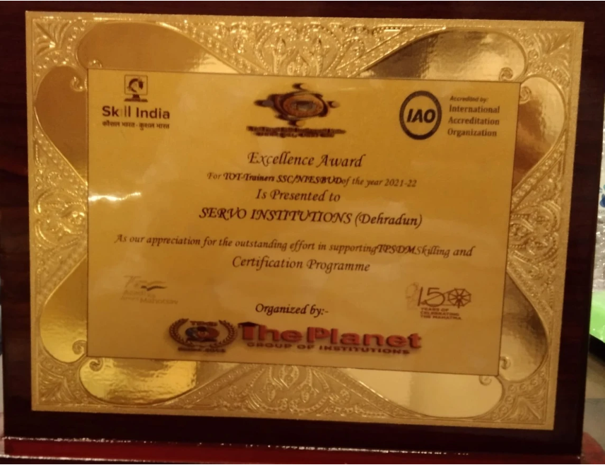 Servo Institution Dehradun Excellence Award